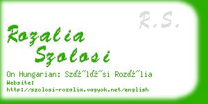 rozalia szolosi business card